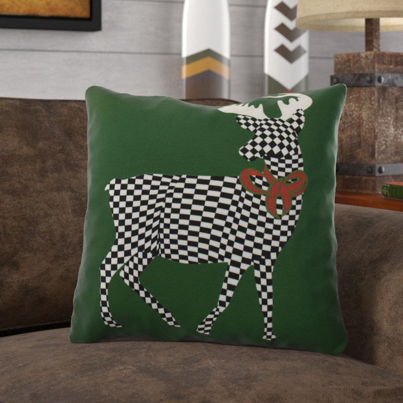 Loon Peak Decorative Holiday Animal Print Outdoor Throw Pillow