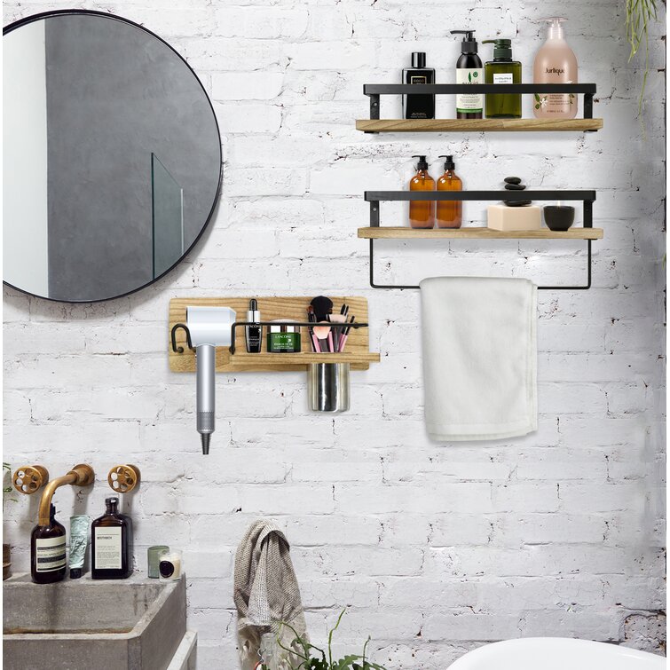 Stainless Steel Kitchen Bathroom Towel Holder Wall Mounted Holder Rack Shelf MA 