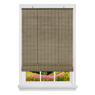 24x72 Inch Natural Bamboo Slat Tortoise Shell Roll Up Window Blind