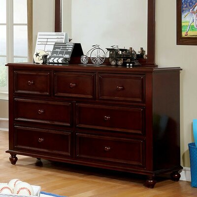 Saltsman 7 Drawer Double Dresser Harriet Bee Color White