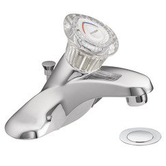 Go to store & view more images Moen Chateau Single Push Tilt Handle Centerset Bathroom Faucet