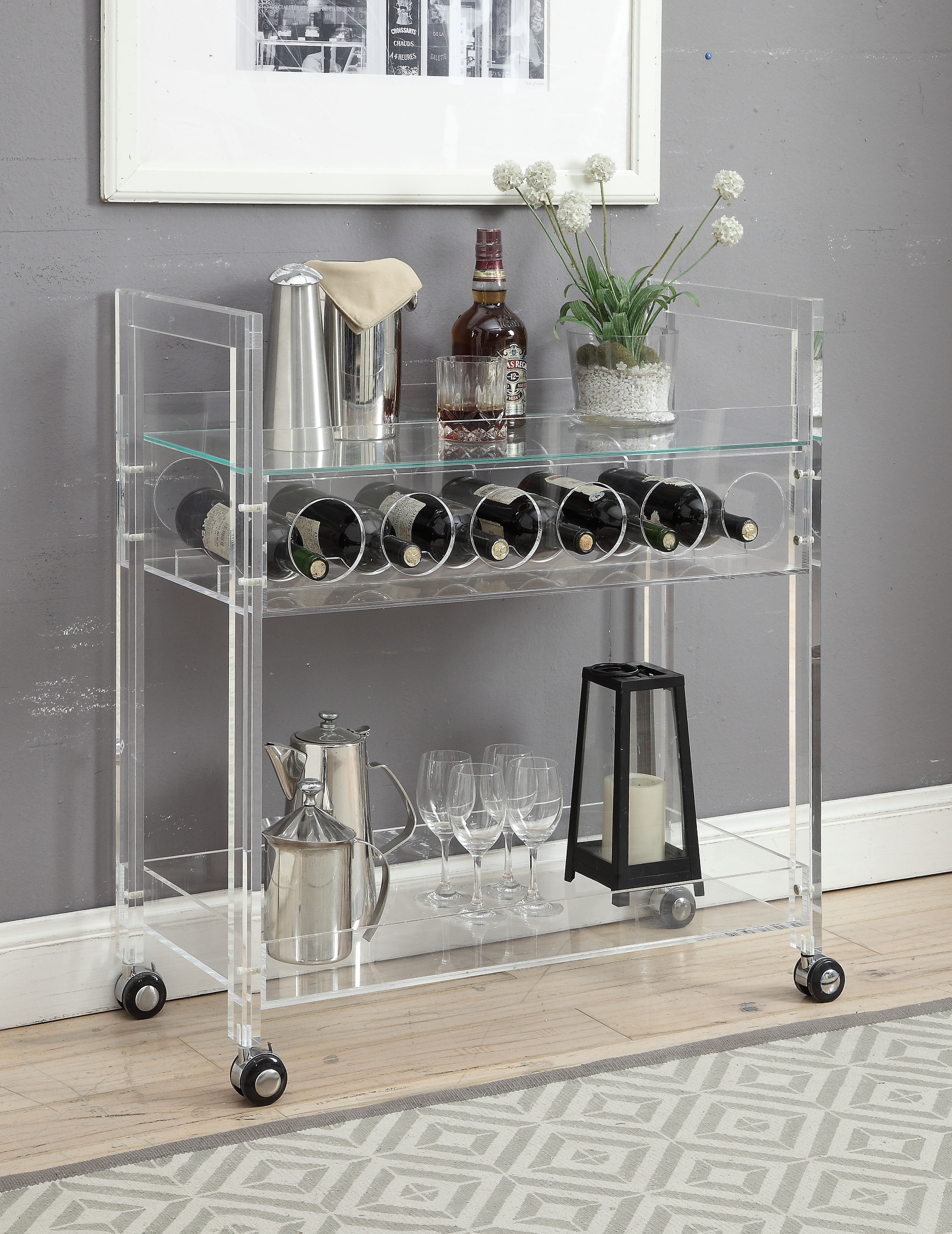 bar serving carts on Everly Quinn Woodbridge Bar Cart Reviews Wayfair