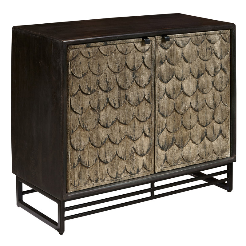 World Menagerie Tico Scale Carved Wooden 2 Door Accent Cabinet