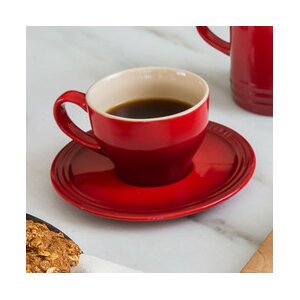 Stoneware 7 Oz. Cappuccino Cup and Saucer (Set of 2)