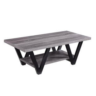 Dabria Zigzag Contemporary Solid Wooden Coffee Table by Wrought Studio