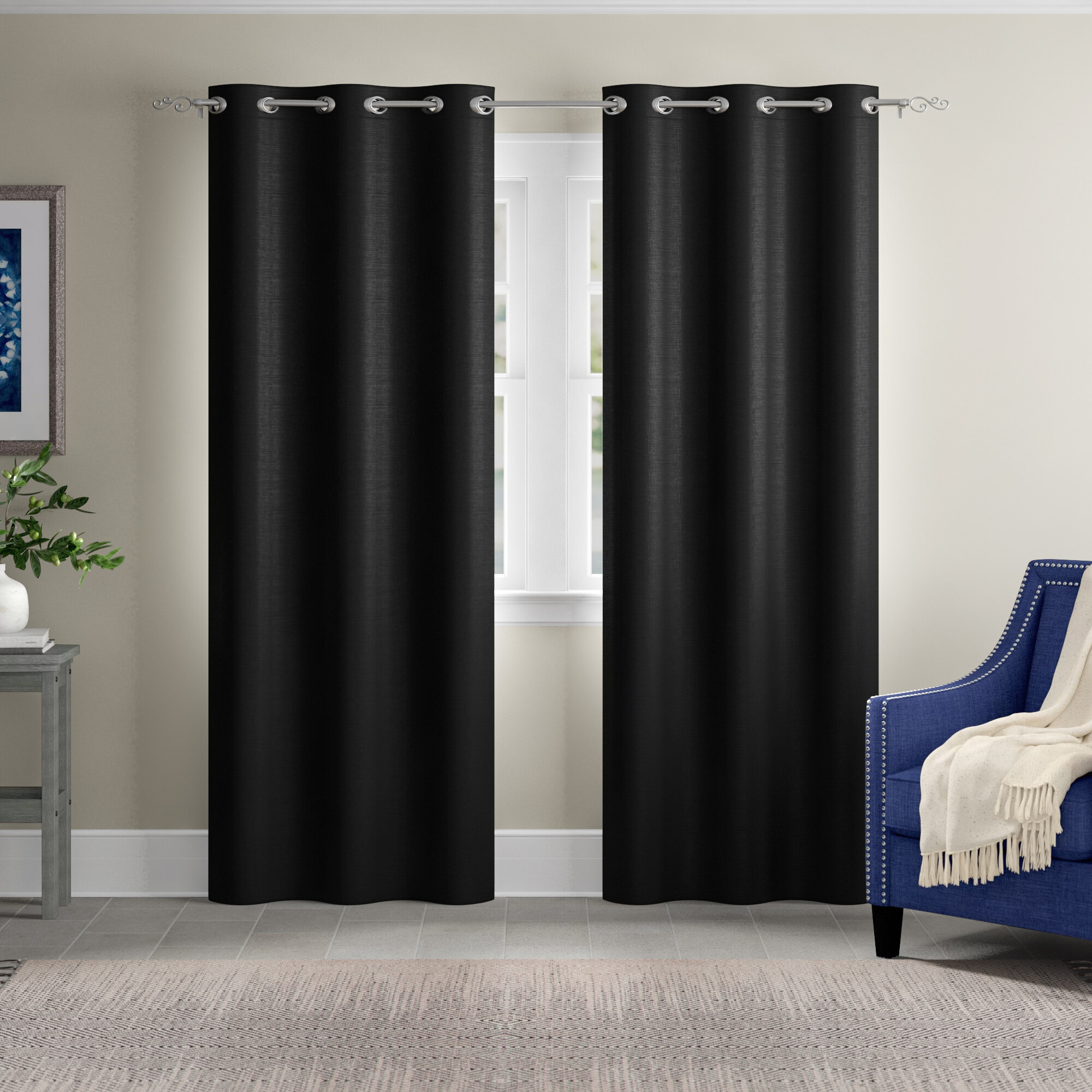 HILTON Window Treatment Thermal Insulated Grommet Blackout Curtains /Drapes PAIR 