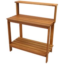 teak potting bench with sink