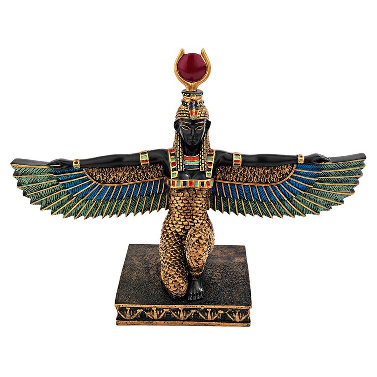 Figurine Statue Ancient Egypt Wings of Isis Mother of Pharoahs NEW with gift box