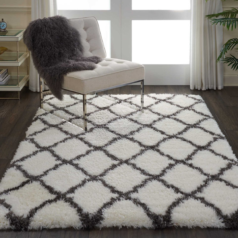 House Of Hampton Schmit Ivory Charcoal Gray Area Rug House Of Hampton Schmit Ivory