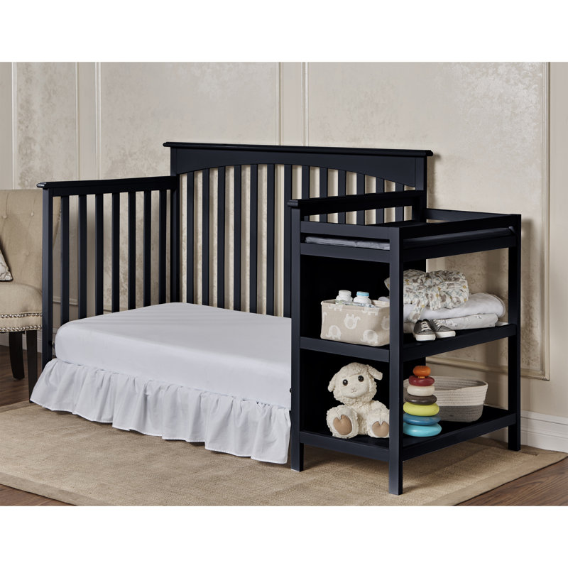 Harriet Bee Chloe 5 In 1 Convertible Fixed Side Crib And Changer