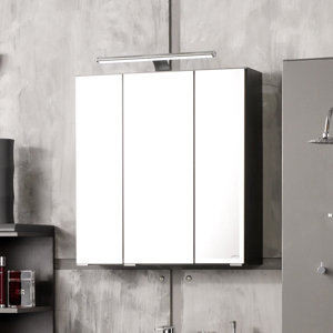 60 cm x 64 cm Spiegelschrank Livorno mit Beleuch..