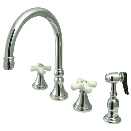 Elements of Design Deck Mount Double Handle Widespread Kitchen Faucet ...