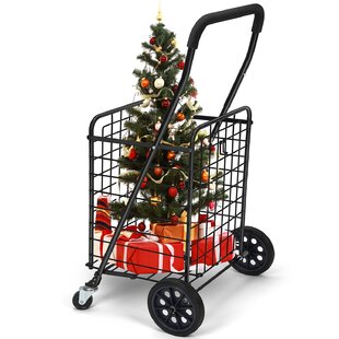 GF Shopping Cart Collapsible Portable Mute Wheel Shopping Cart Climb Stairs Luggage Cart Small Pull Cart Color : B 