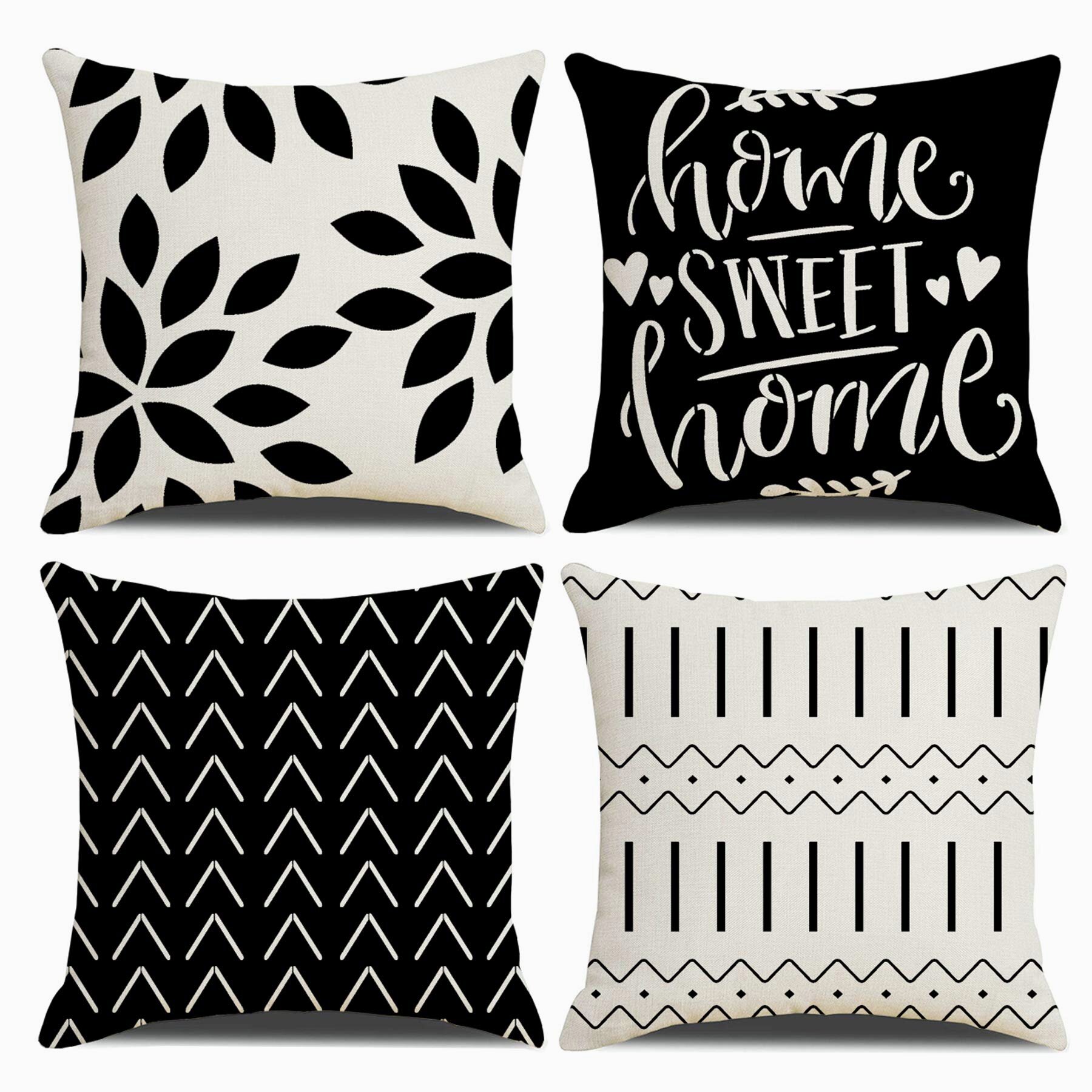 Pillow Covers 18x18 Inch for Home Decor Set of 4 