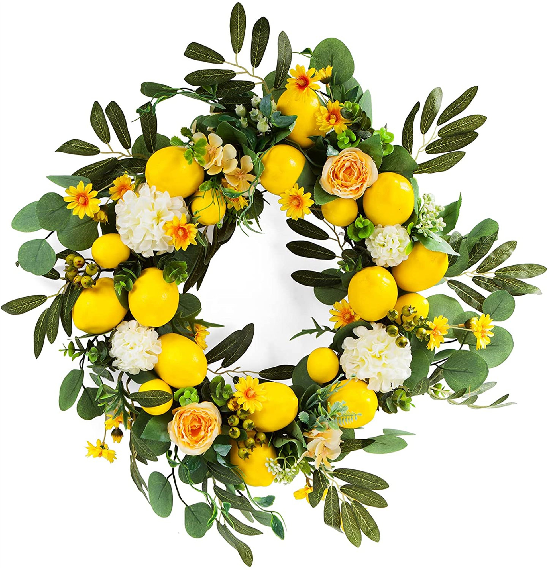 Spring wreath year round burlap wreath yellow burlap wreath Summer burlap lemon wreath for front door