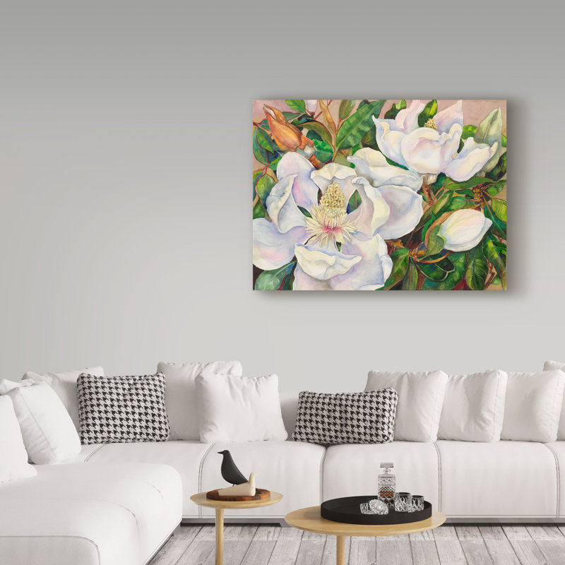 Trademark Art Magnolia Tree Acrylic Painting Print On Wrapped