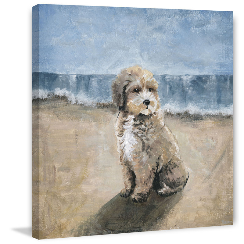 Highland Dunes Dog By The Beach By Parvez Taj Painting Print On