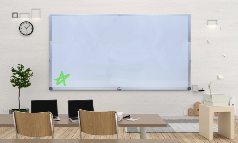 Magnetic Wall Mounted Whiteboard Size: 4' H x 12' W