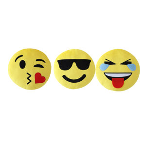 Layla Emoji 3 Piece Throw Pillow Set with Lol