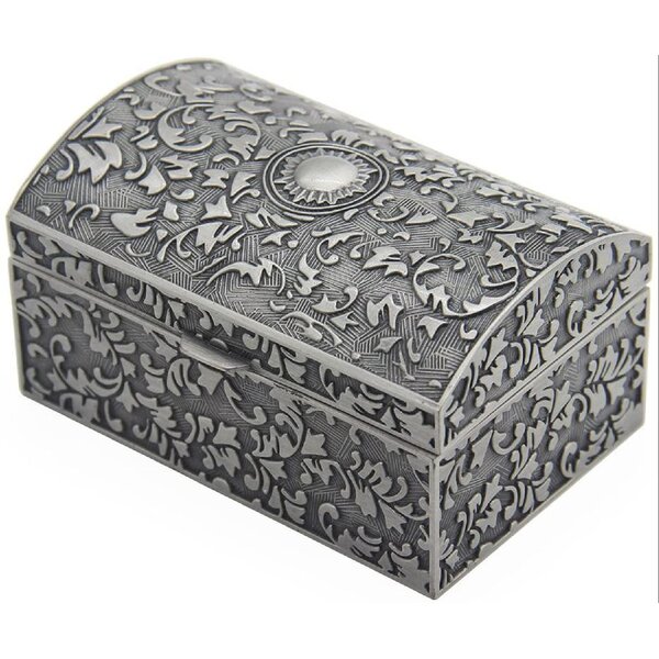 Ornate Vintage Floral Metal Jewelry Boxes Gift Storage Desk Organizer Holder