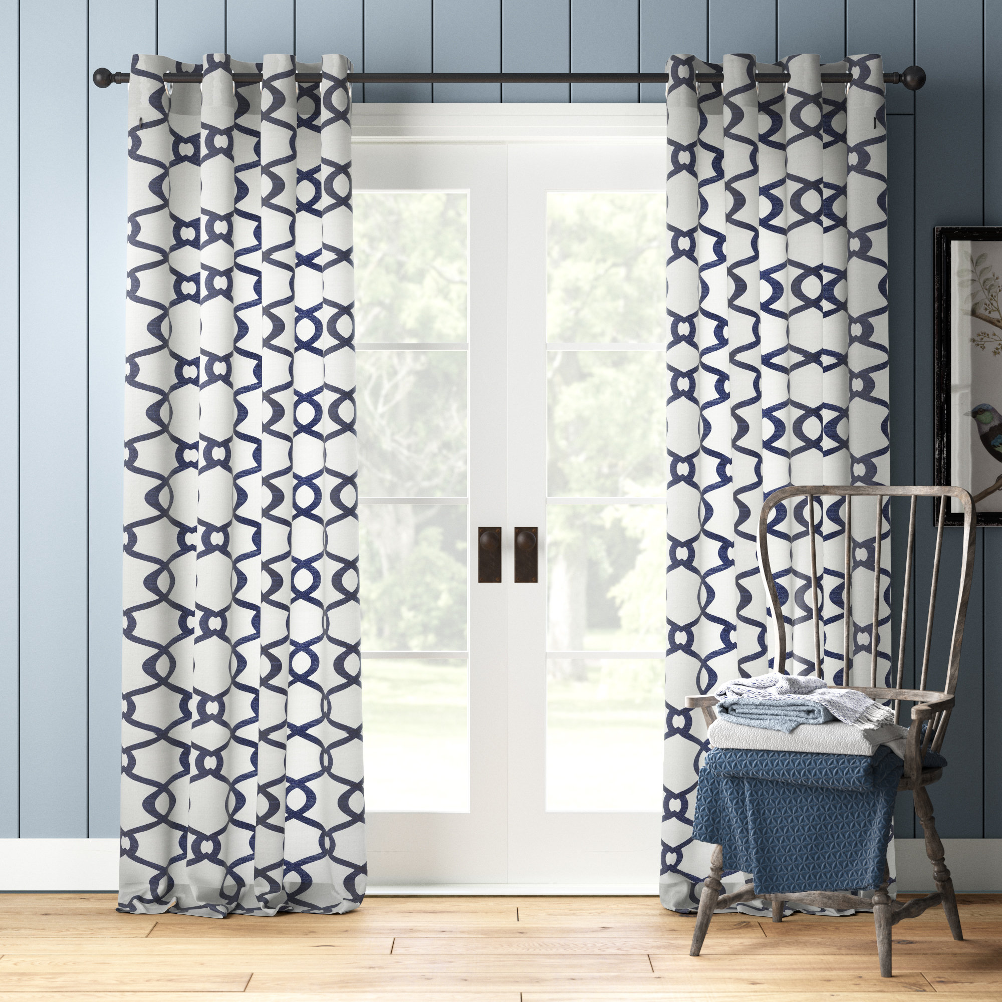 Baumgarten City Geometric Semi Sheer Grommet Curtain Panels Reviews Birch Lane