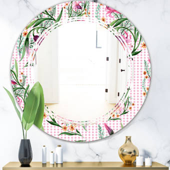East Urban Home Triple C Floral Botanical X Cottage Americana Frameless Wall Mirror Wayfair