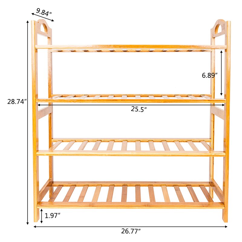 Rebrilliant 4 Tire 16 Pair Shoe Rack Wayfair