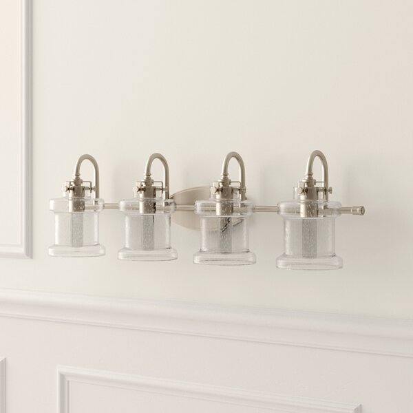 Kent 4-Light Dimmable Brushed Nickel Vanity Light 