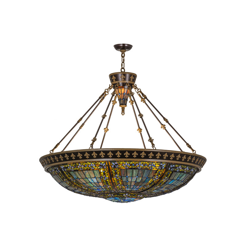 Meyda Tiffany Fleur De Lis 10 Light Single Bowl Pendant Wayfair Meyda Tiffany Fleur De Lis 10 Light