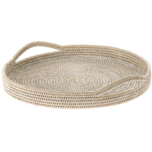 Handwoven Round Serving Tray