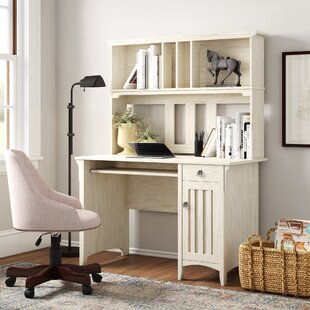 narrow office desk with drawers