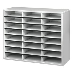 Black&White PAG Wood Literature Organizer Office Home File Sorter Mail Center Paper Storage Holder Classroom Keepers Mailbox 27 Slots Compartment 