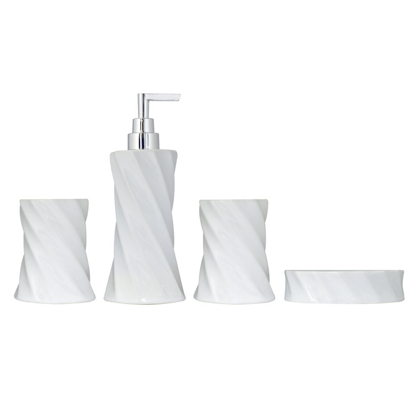 Modona 4 Piece Flora Series Bathroom Accessories Set ...