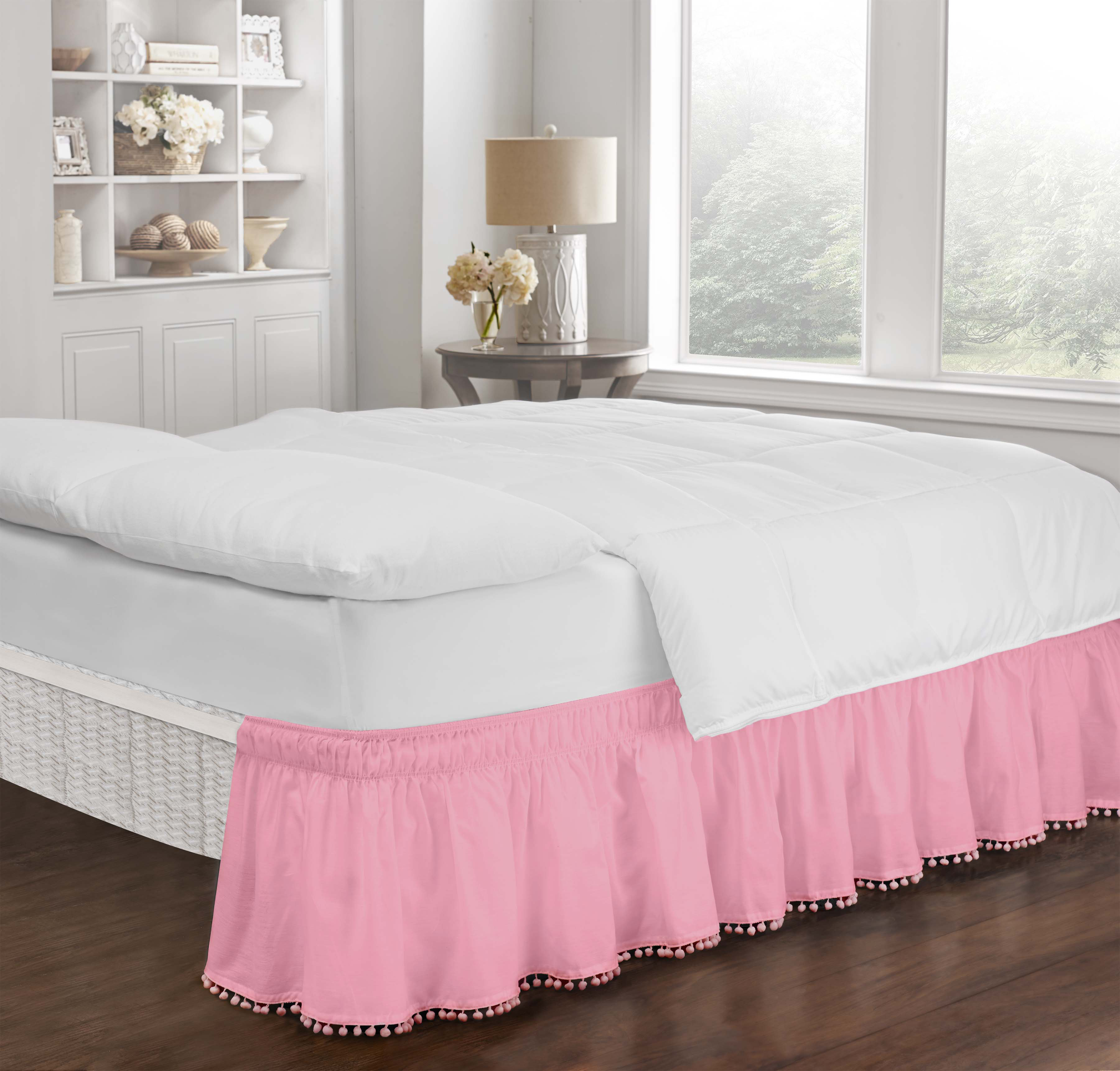 hot pink bed skirt queen