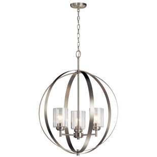 Go to store & view more images Mercy 3-Light Shaded Chandelier by Breakwater Bay
