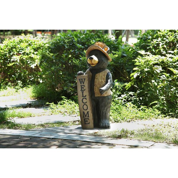 Bear avec Gone Fishing SIGNE figurine-Home//Garden Decor New in//outdoor