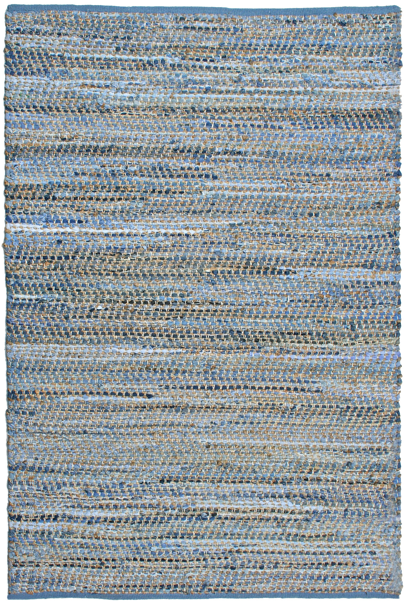 Ebern Designs Alicija Handmade Braided Cotton Blue/Natural Rug