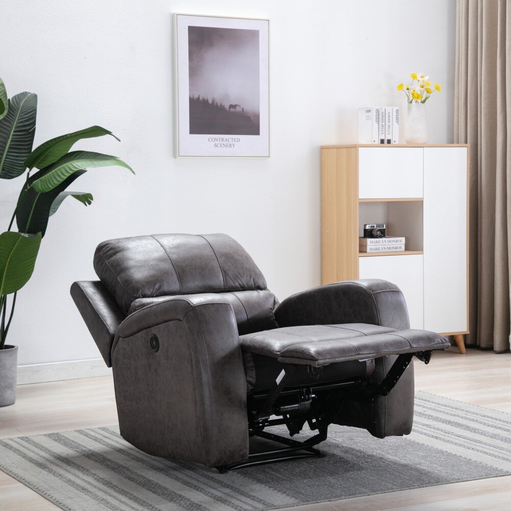 suede leather recliner chair