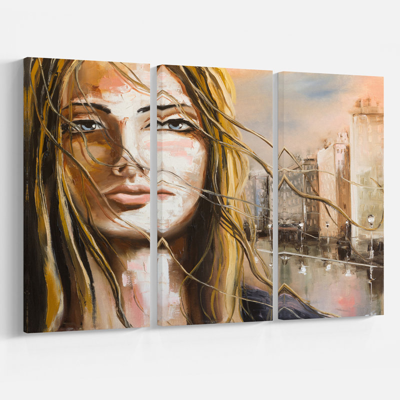 East Urban Home Woman Portrait I Want It All Oil Painting Print