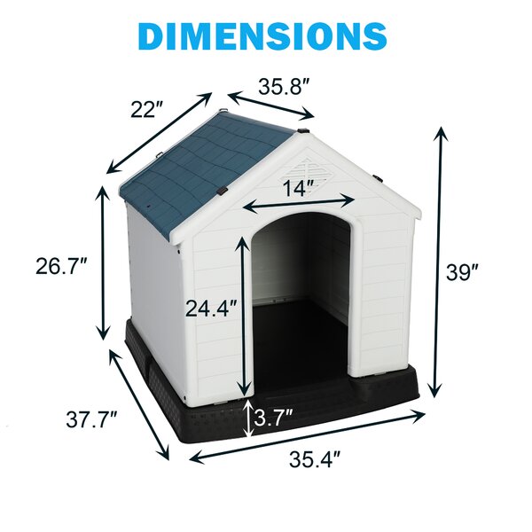 Tucker Murphy Pet Luckyermore Large Dog House Outdoor Indoor Pet Dog Puppy Shelter Crate Plastic Weather Resistant Cage Large Without Door Wayfair