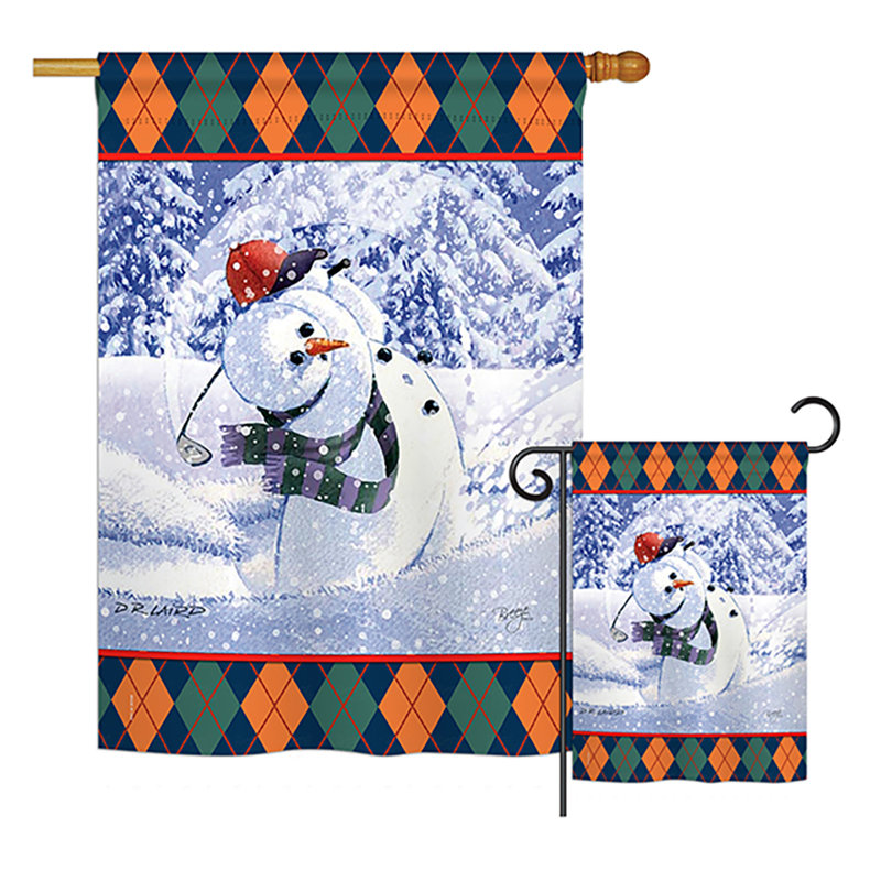 Breeze Decor Snowman Golf Winter Wonderland Impressions 2 Sided