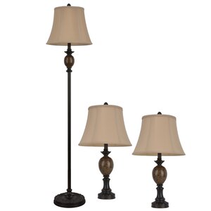 Bulmershe 3 Piece Table and Floor Lamp Set