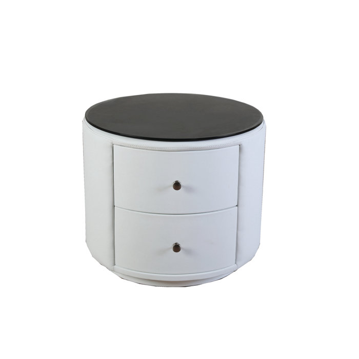 Orren Ellis Carlie Modern Round 2 Drawer Nightstand Wayfair Ca