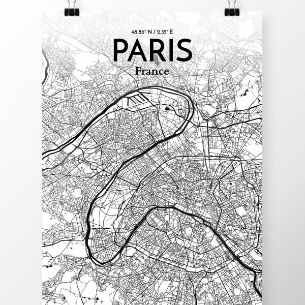 Ourposter Com Paris City Map Graphic Art Print Poster In Ink Wayfair