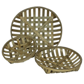 Rosalind Wheeler 3 Piece Tobacco Basket Wall Decor Set Wayfair