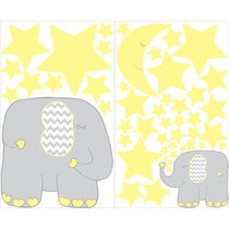 Colorful Elephant Wall Sticker Family Decal for Living Room Bedroom Home