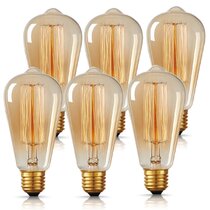 Luxbird Vintage Clear LED ST64 Bulbs 6 Pack E26