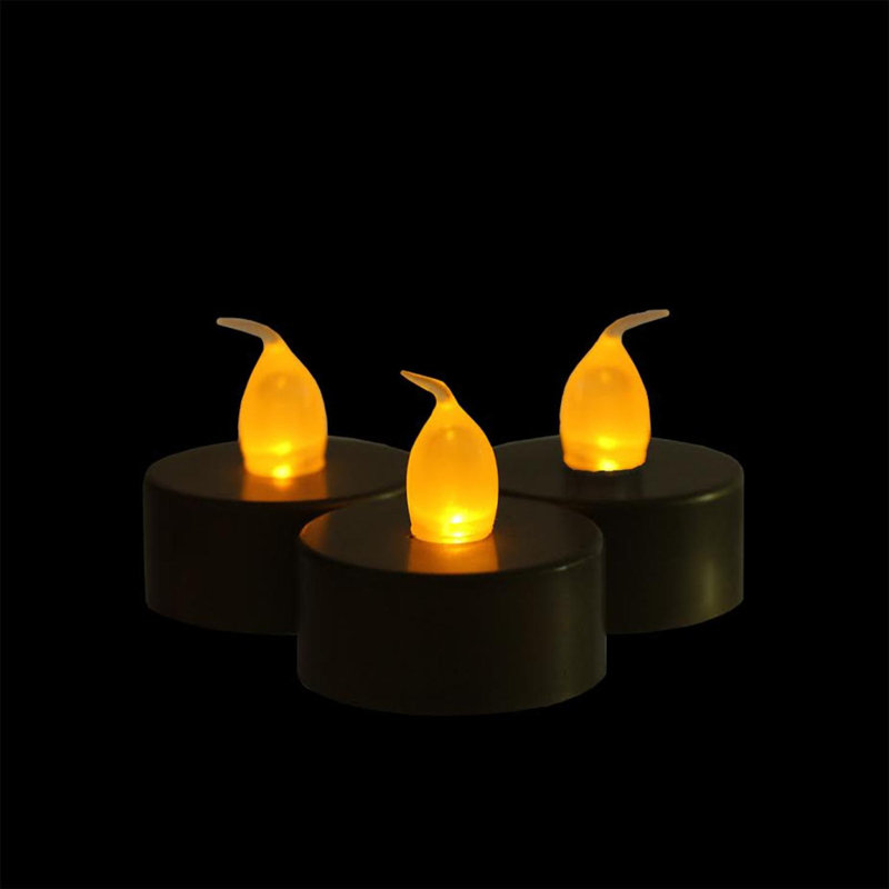 Northlight Set Of 3 Battery Operated Led Flickering Amber Lighted Gold Christmas Tea Light Candles 1 5 Reviews Wayfair