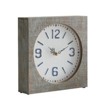Dark Grey Wood Block Silent Desk Clock