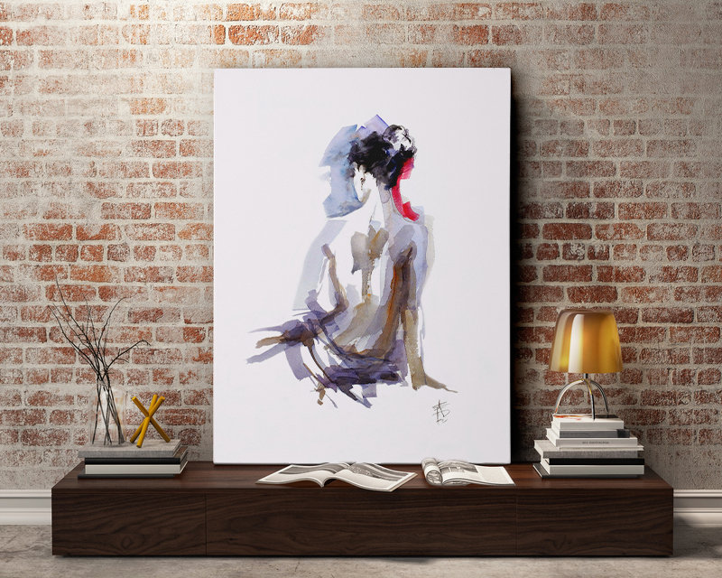 Ebern Designs Contemplation Watercolor Painting Print On Wrapped Canvas Wayfair
